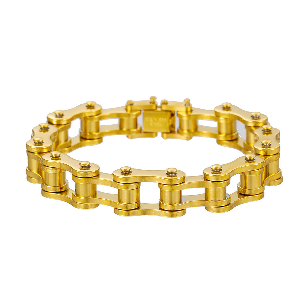 Wholesale Punk Rolling Bicycle Chain Stainless Steel Bracelet